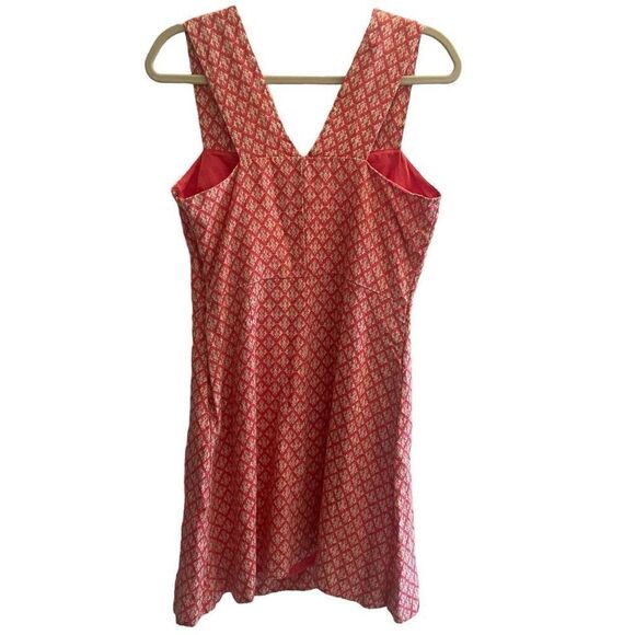 GAP 100% Linen Pink Fit n Flare Jumper Sundress Women’s Size 4 Small Pockets - Picture 6 of 7